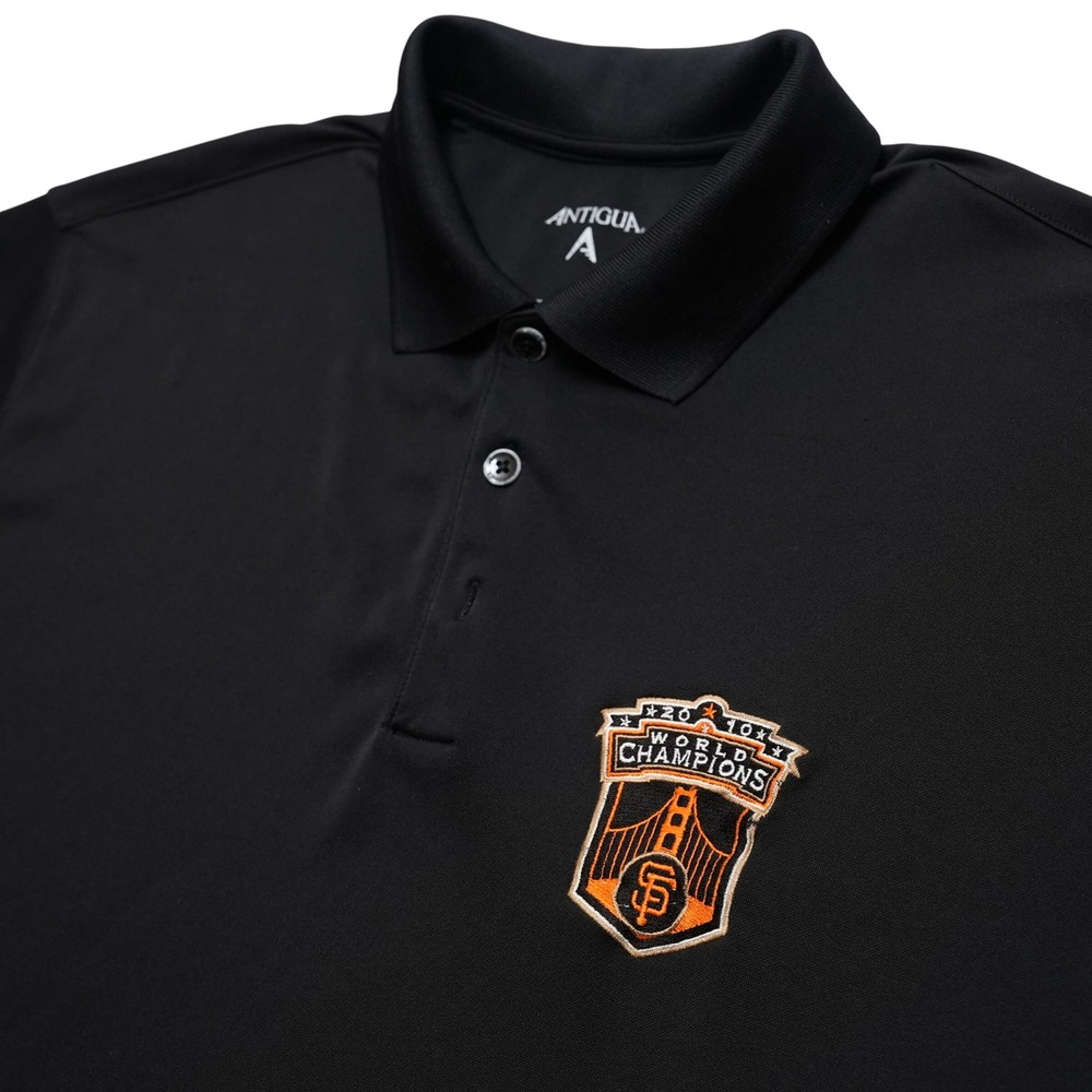 Antigua Mens Large Black San Francisco Giants 2010 World Champions Polo Shirt